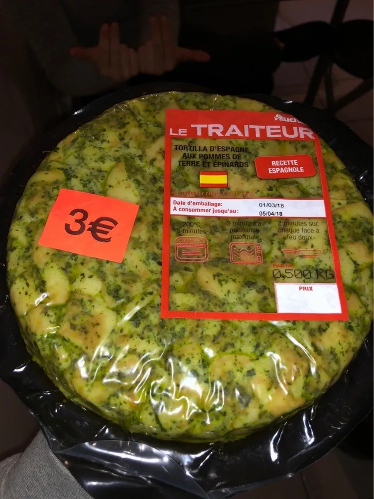 Tortilla aux pommes de terre et epinards