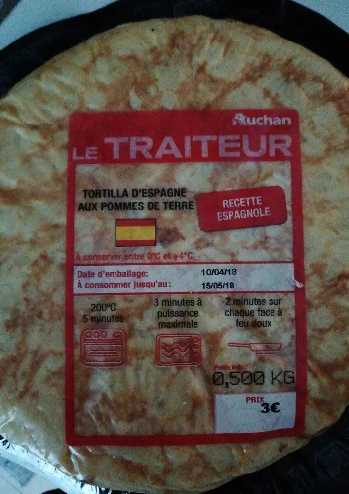 Tortilla d'espagne aux Pommes de Terre