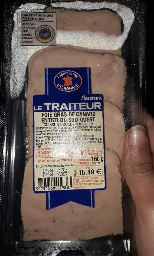 Foie gras de canard entier du sud-ouest