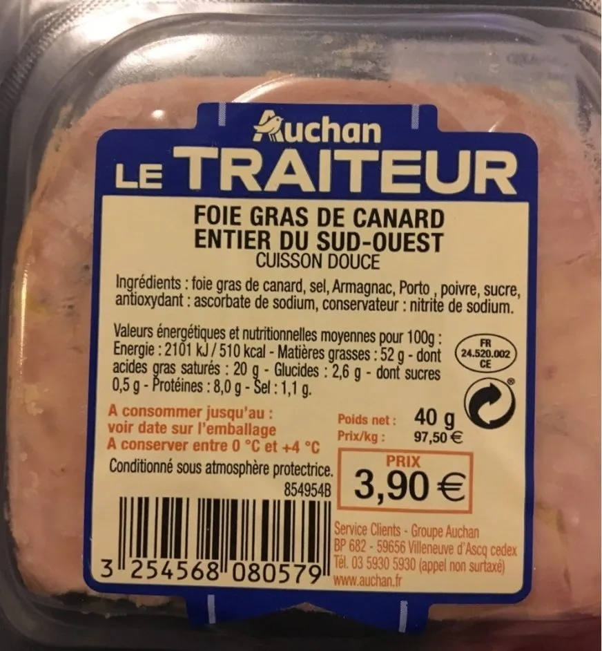 Foie gras de canard entier du sud-ouest