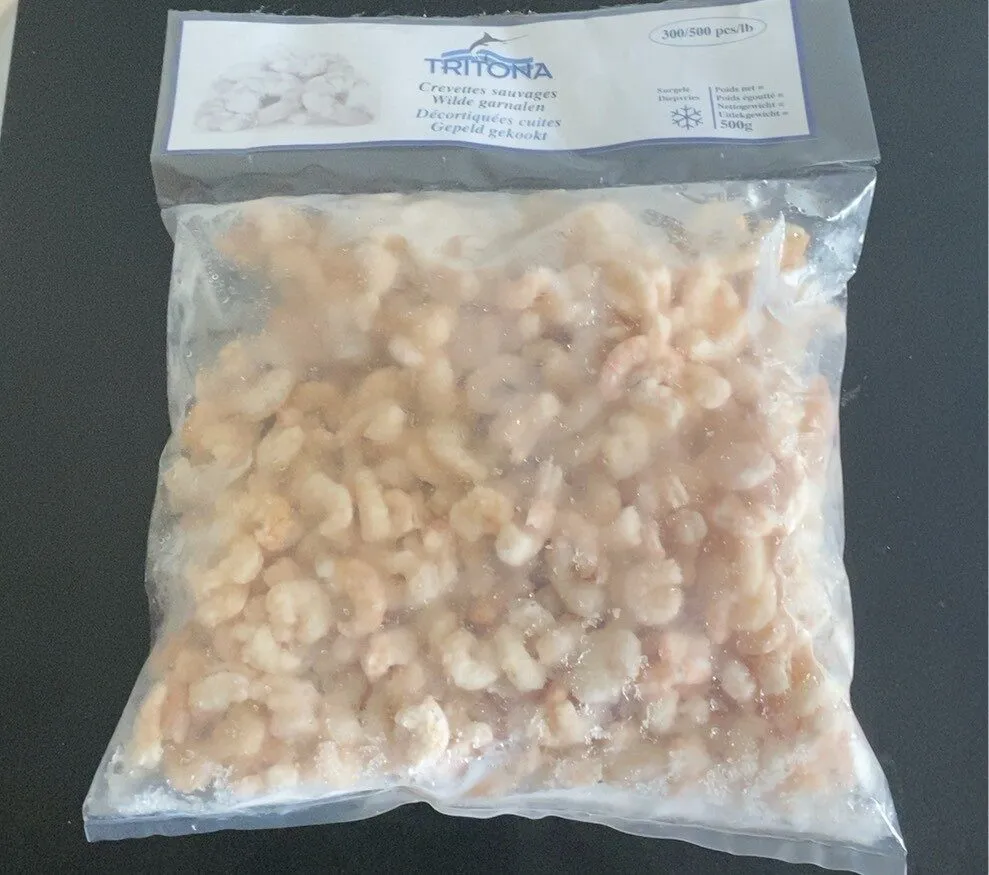 crevettes sauvages décortiquées cuites