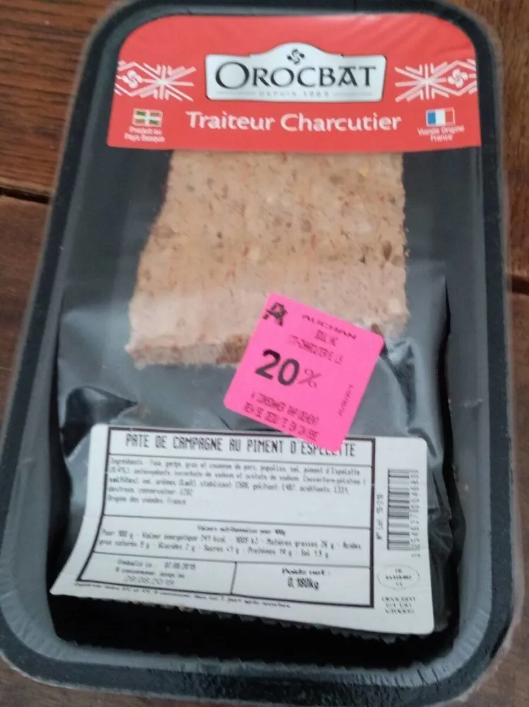 Pâté de campagne au piment d'Espelette