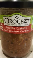 Lentilles cuisinees aux 3 saucisses confites