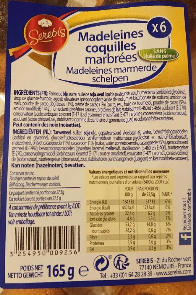 Madeleines coquilles marbrées