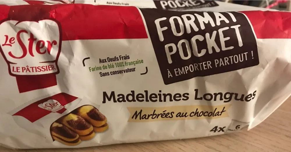 Madeleines longues marbrées au chocolat