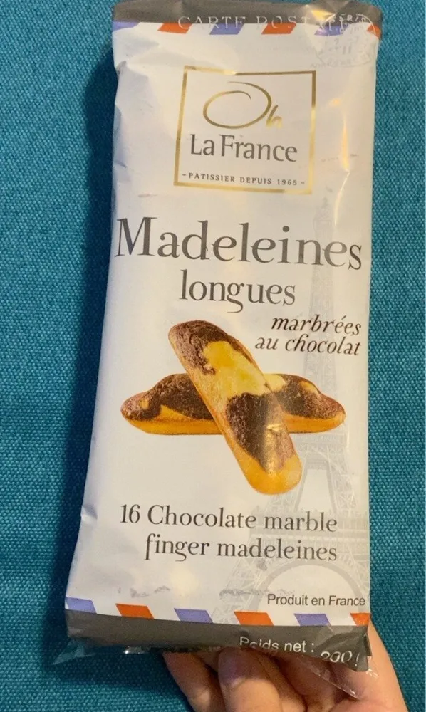 Madeleines longues marbrées au chocolat