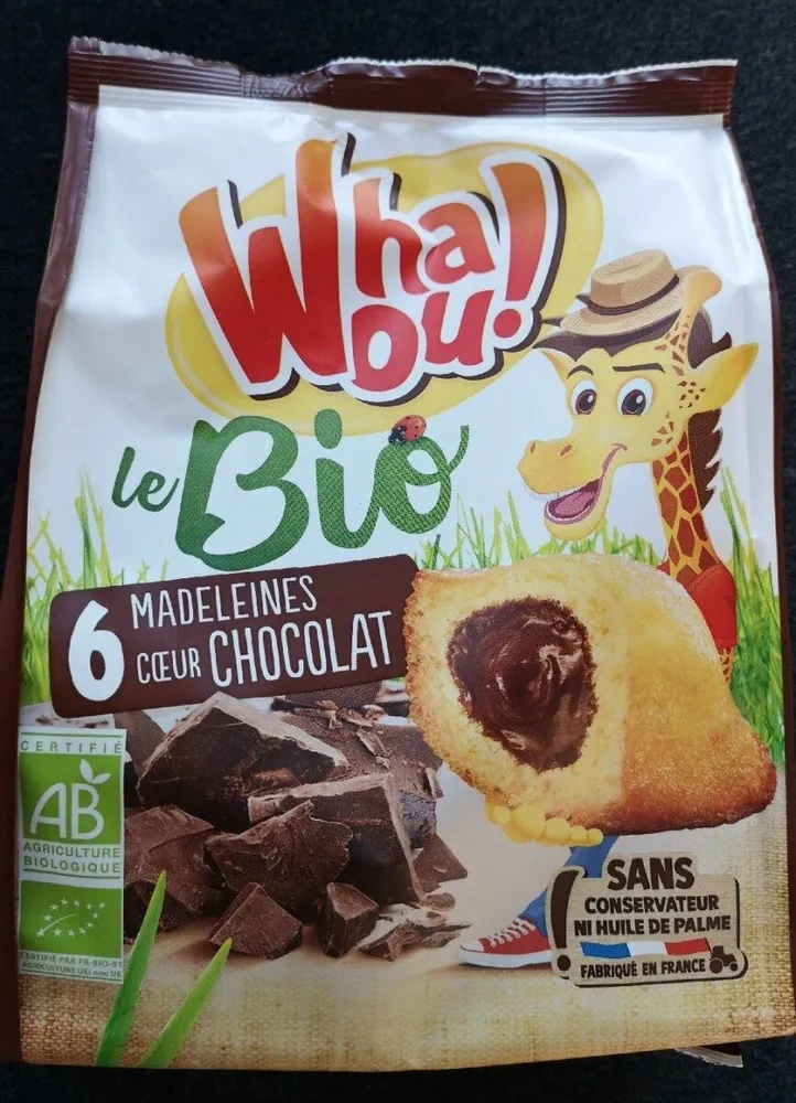 6 Madeleines bio cœur chocolat
