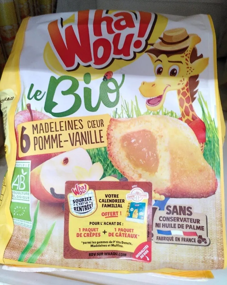 Madeleines coeur pomme vanille