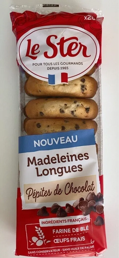 Madeleines longues pépites de chocolat