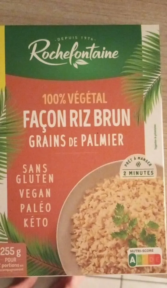 Façon riz brun grains de palmier