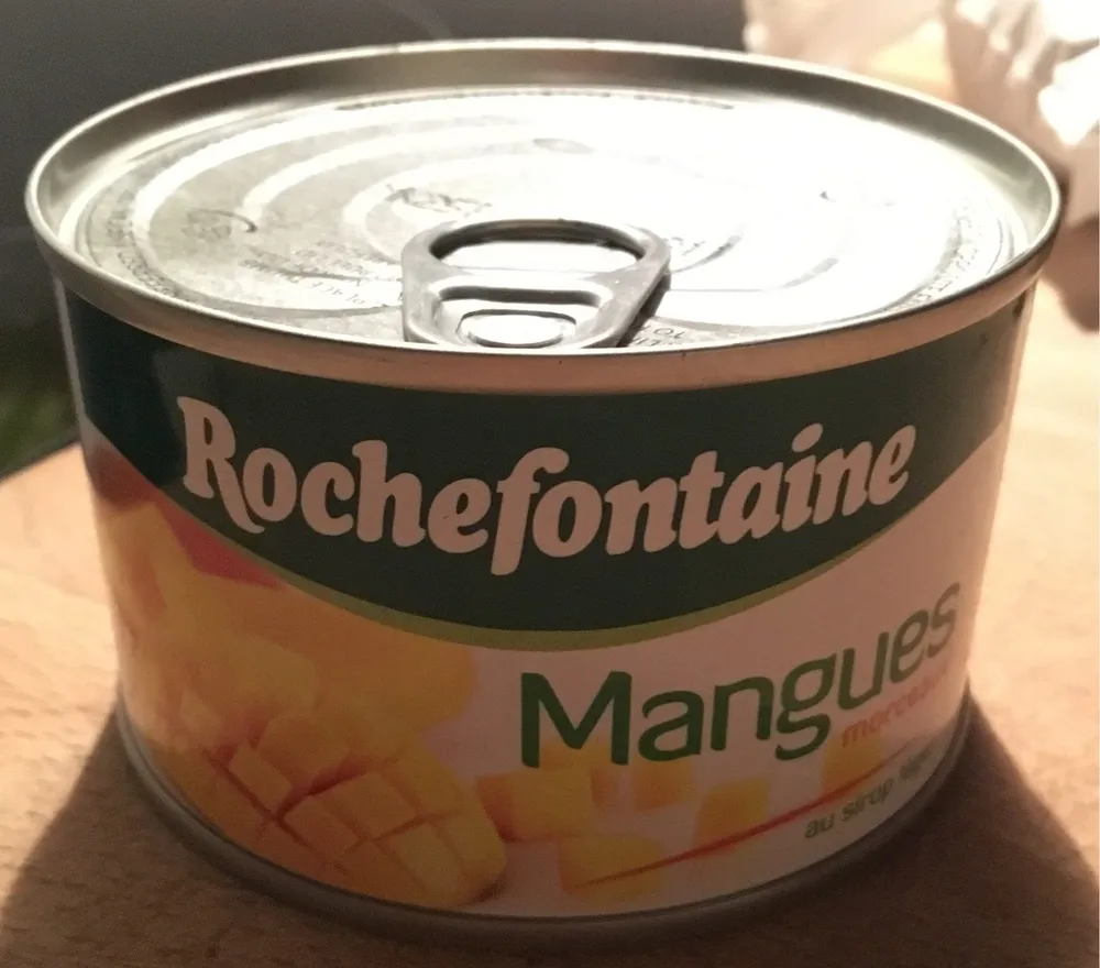 Mangues morceaux au sirop léger