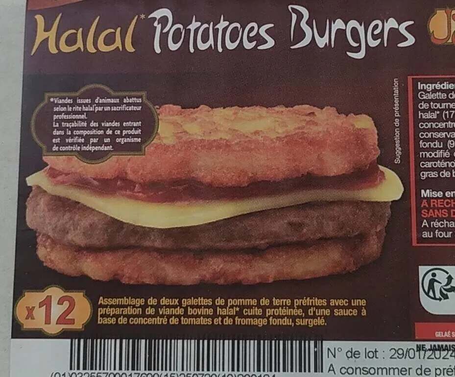 Halal potatoes burgers