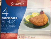 4 cordons bleus de dinde surgelés