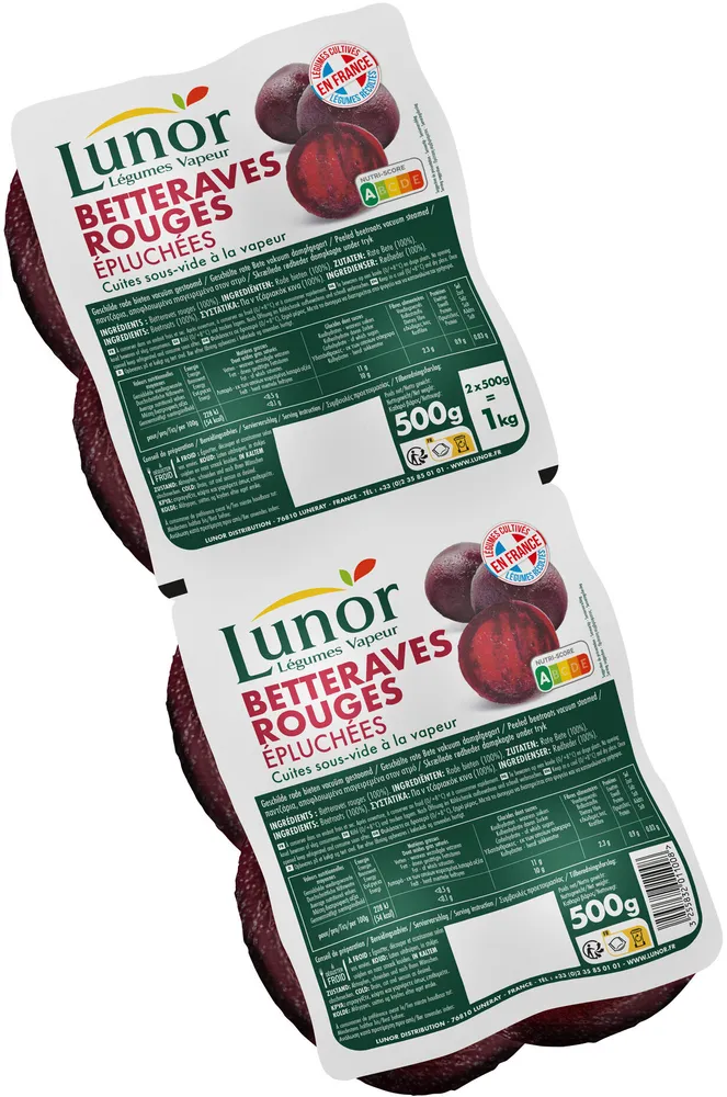 Betteraves Rouges Cuites et Épluchées