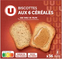 Biscottes aux 6 céréales x36 - 300g