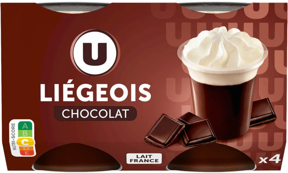 Dessert liégeois chocolat et crème fouettée 4x100g