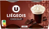 Dessert liégeois chocolat et crème fouettée 4x100g