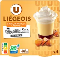 Dessert liégeois saveur vanille caramel - 4x100g