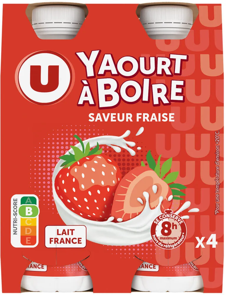 Yaourt à boire sucré saveur fraise 4x180g