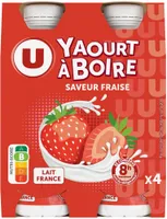 Yaourt à boire sucré saveur fraise 4x180g