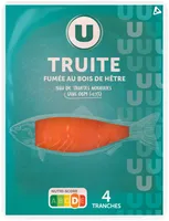 Truite fumée au bois de hêtre, 4 tranches - 120g