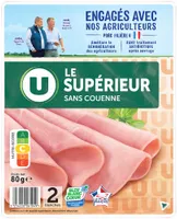 Jambon Supérieur sans couenne - x2 tranches, 80g