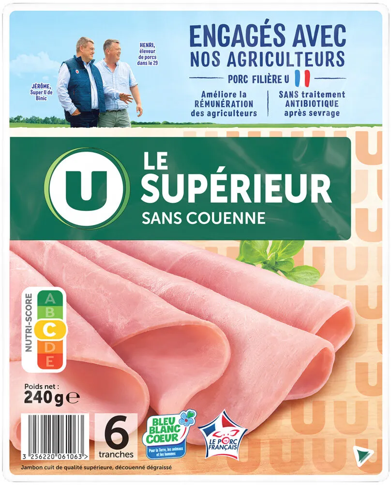 Jambon Supérieur sans couenne - x6 tranches, 240g