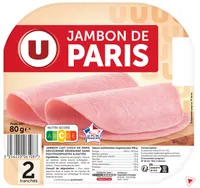 Jambon de Paris sans couenne - x2 tranches, 80g