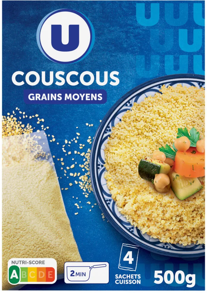 Graines de couscous moyen 4 sachets cuisson, 125g
