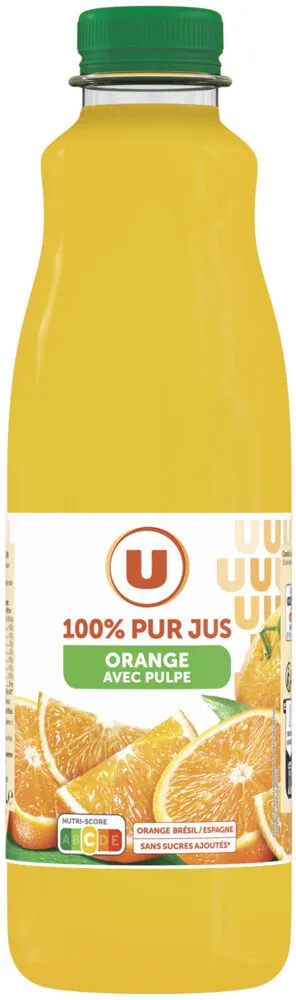 Pur jus d'orange avec pulpe, bouteille 1,5L