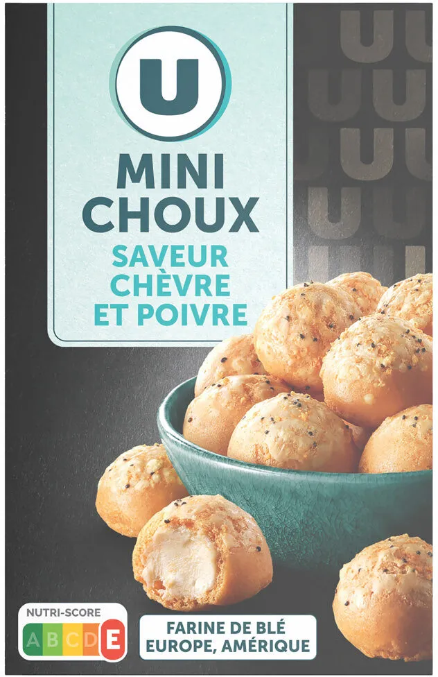 Biscuits apéritifs Mini choux saveur chèvre et poivre paquet de 60g