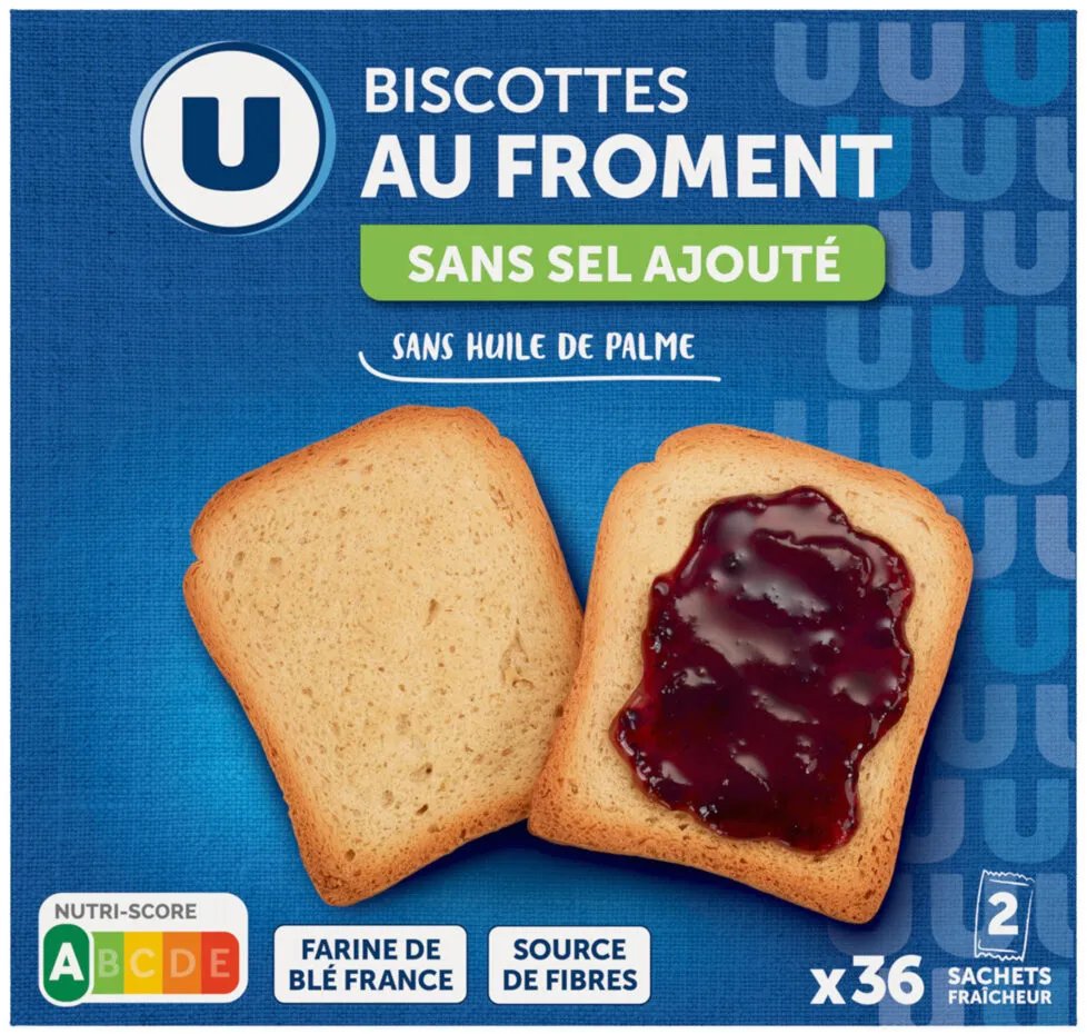 Biscottes très pauvre en sel x36, 300g