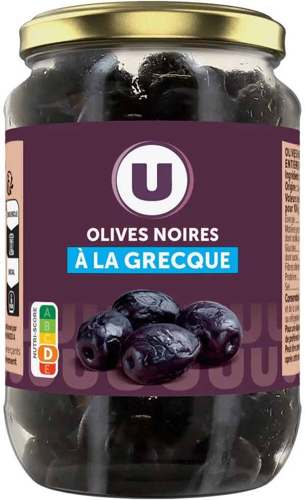 Olives noires entières façon grecque bocal de 235g