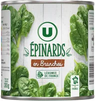 Epinards en branches - Boîte de 265g net égoutté