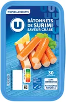 Bâtonnets de préparation à base de chair de poisson saveur crabe - x30- 500g