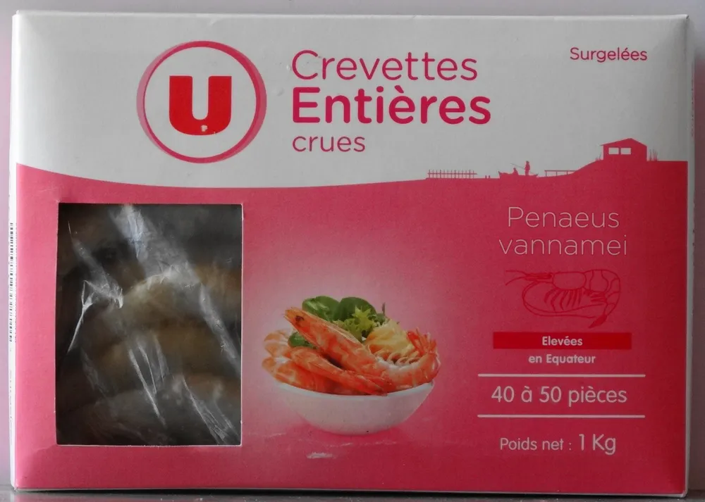 Crevettes entières crues