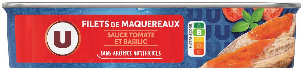 Filets maquereaux sauce tomate basilic 1/4, boîte de 169g