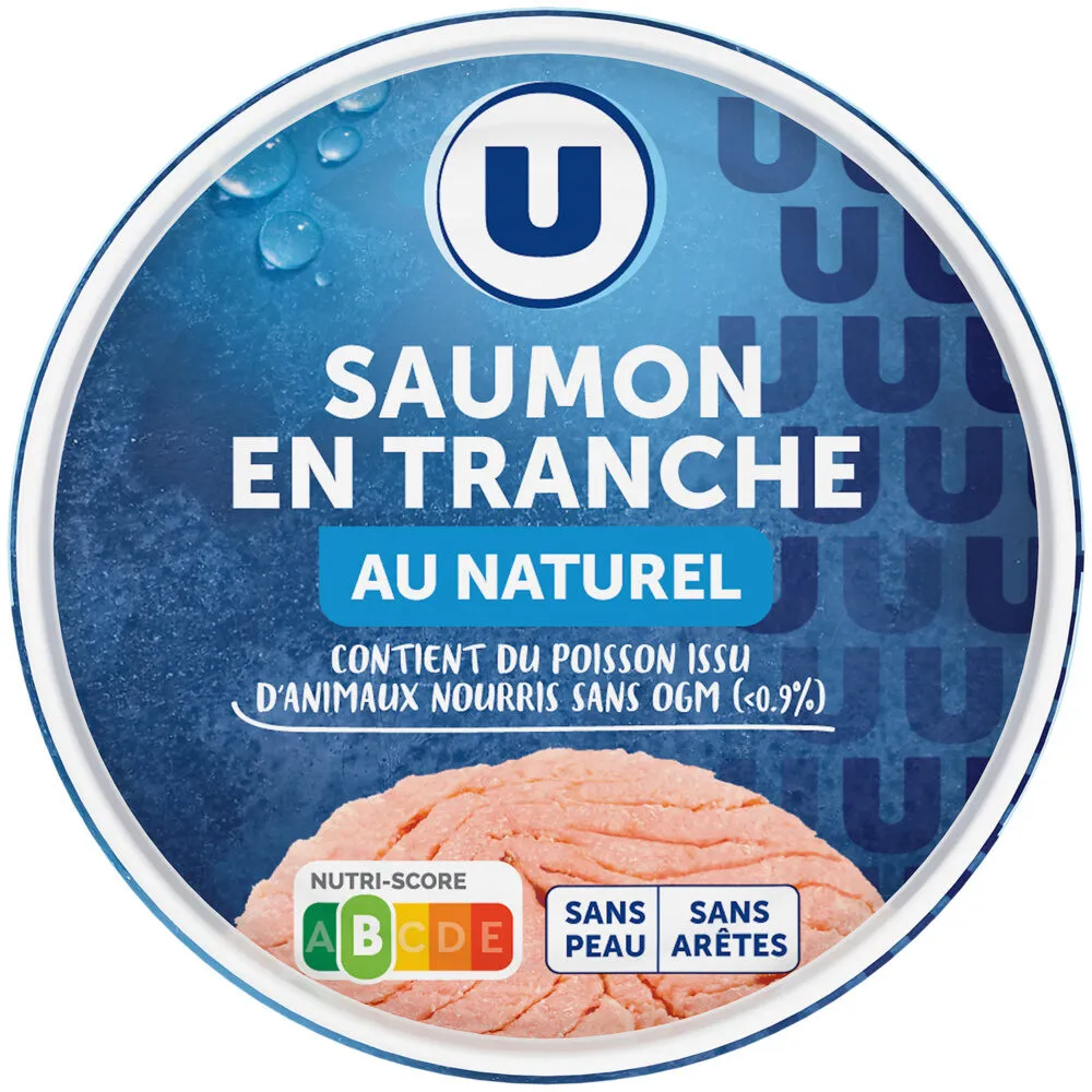 Saumon au naturel sans peau et sans arête boîte de 1/5, 112g