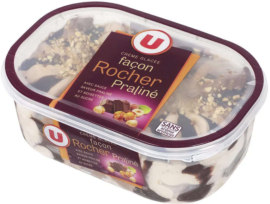 Glace façon rocher praliné