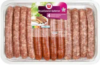 Assortiment barbecue sans colorant, 4 chipos+4 chipos herbe+4 merguez, barquette 12 pièces 660g