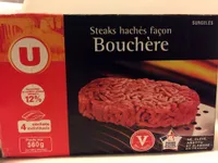 Steak haché pur boeuf façon bouchère 12%MG, 4x140g