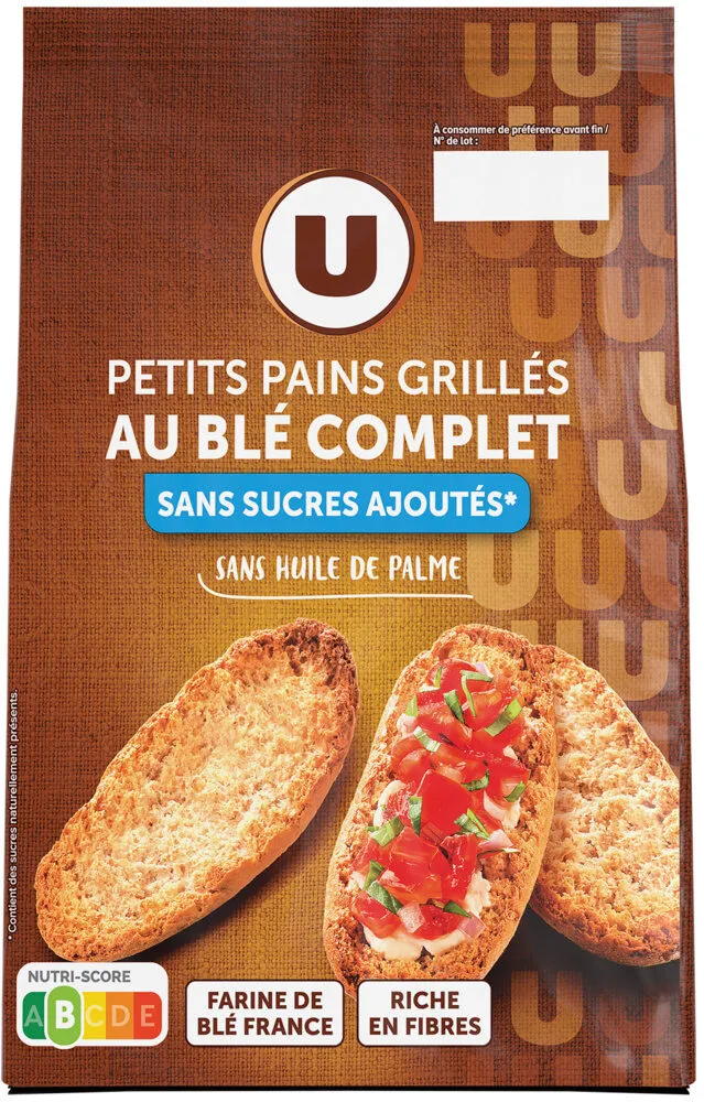 Petits Pains grillés au blé complet sans sucre ajouté, 225g