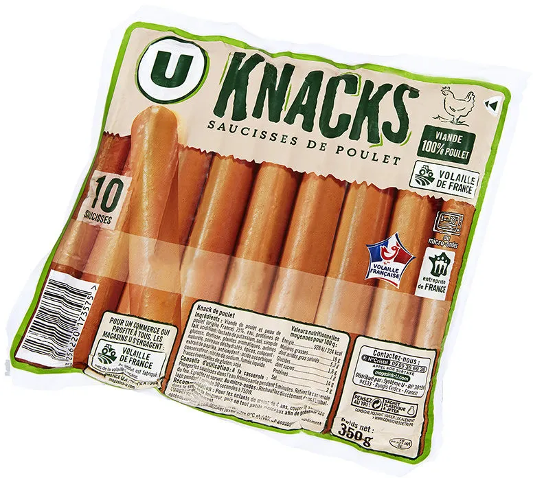 Knacks de poulet fumés au bois de hêtre
