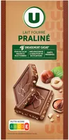 Chocolat au lait fourré praliné et éclats de noisettes caramélisés Tablette de 150g