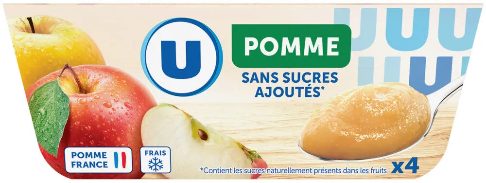 Purée de fruits aux pommes sans sucres ajoutés 4x100g
