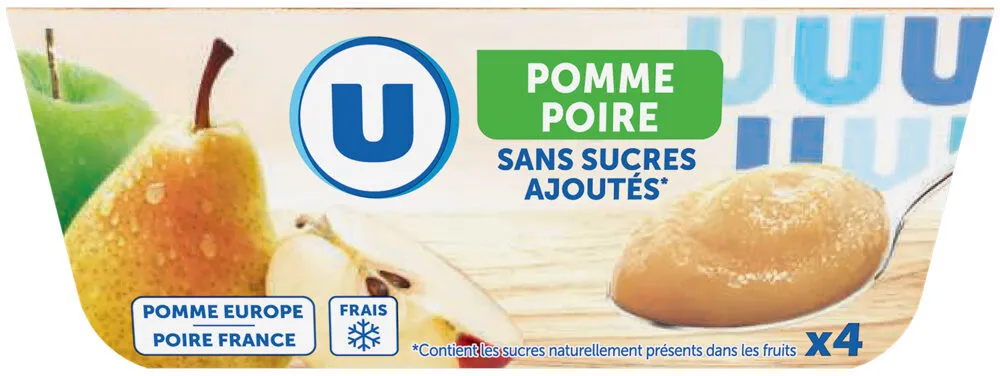 Purée de fruits aux pommes poires sans sucres ajoutés
