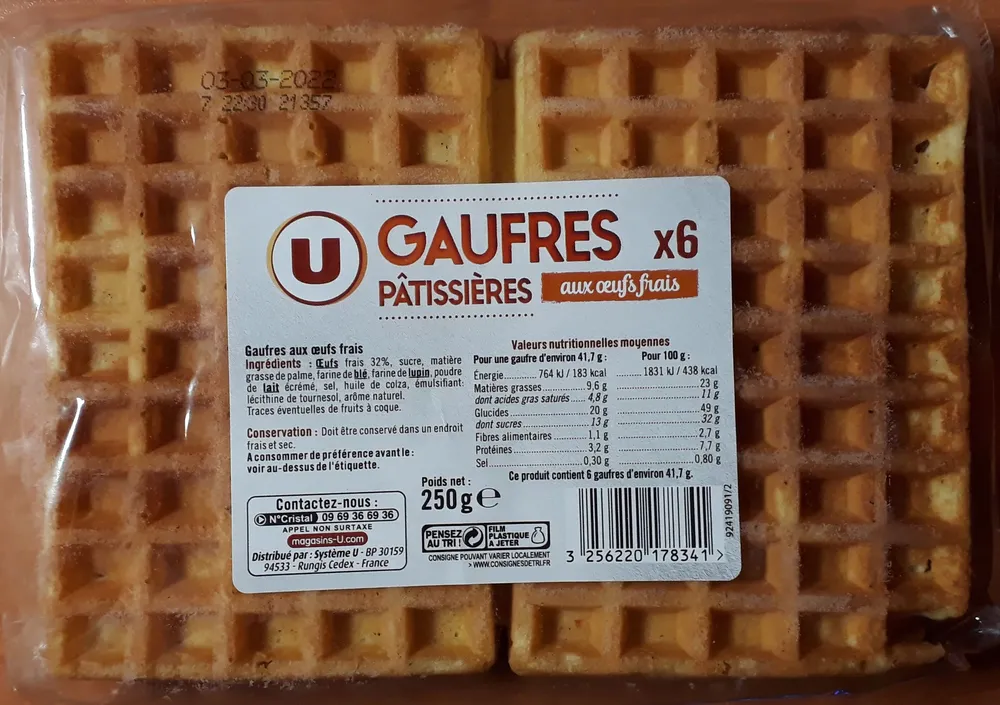 Gaufres pâtissières aux oeufs frais