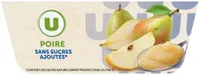 Dessert fruitier coupelle Poire sans sucres ajoutés, 4x100g