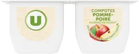 Coupelle allégée dessert de fruits pomme et poire 4 pots de 100g, 400g