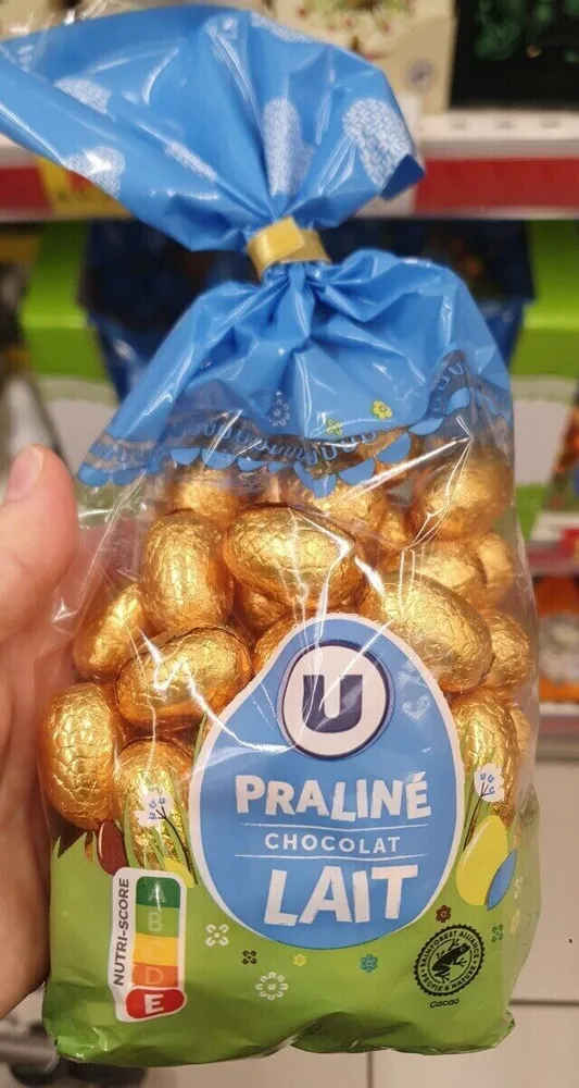 Sachet petits oeufs chocolat lait praliné - 450g